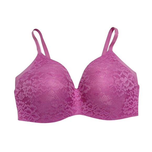 KNIX Size 8 Pink WingWoman Contour Wireless Lace Overlay‎ T-Shirt Bra NEW - Picture 1 of 8